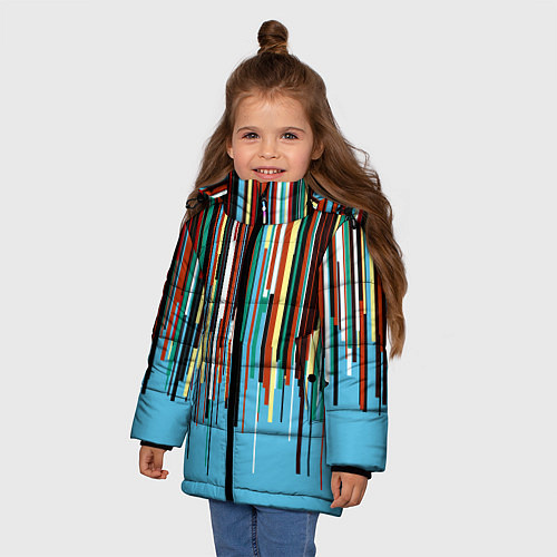 Зимняя куртка для девочки Glitch pattern 2087 / 3D-Черный – фото 3