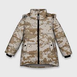 Куртка зимняя для девочки Пустынный Милитари, цвет: 3D-светло-серый