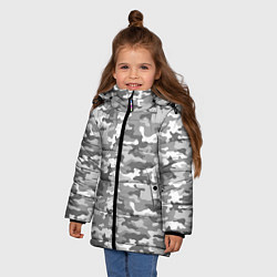 Куртка зимняя для девочки Серый Военный Камуфляж, цвет: 3D-светло-серый — фото 2