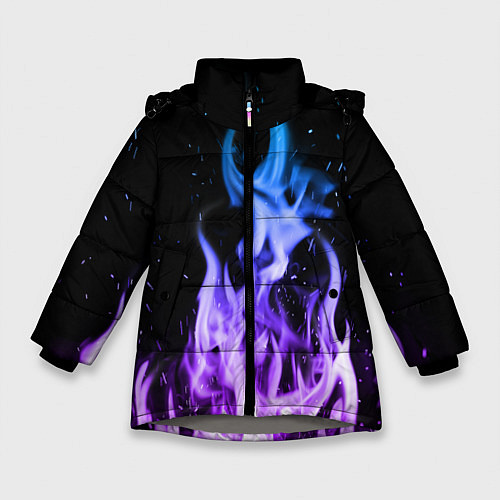 Зимняя куртка для девочки ОГОНЬ НЕОНОВЫЙ / 3D-Светло-серый – фото 1