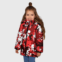 Куртка зимняя для девочки Красно-белый камуфляж, цвет: 3D-светло-серый — фото 2