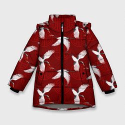 Зимняя куртка для девочки Восточный узор Журавли