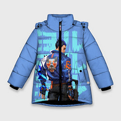 Куртка зимняя для девочки Юру спиной, цвет: 3D-черный