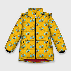 Зимняя куртка для девочки Пчелы паттерн