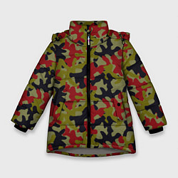 Куртка зимняя для девочки Модный Цветной Камуфляж, цвет: 3D-светло-серый