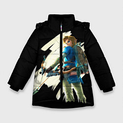 Куртка зимняя для девочки Линк с луком, цвет: 3D-черный