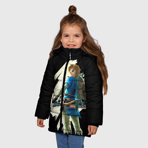 Зимняя куртка для девочки Линк с луком / 3D-Черный – фото 3