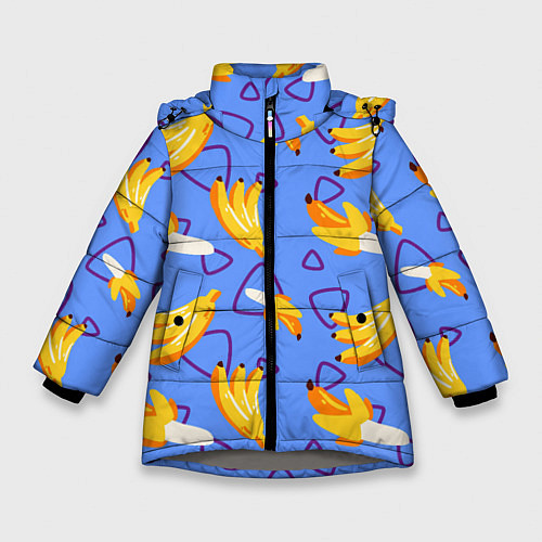 Зимняя куртка для девочки Спелые бананы / 3D-Светло-серый – фото 1