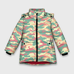 Зимняя куртка для девочки Камуфляж в пастельных цветах