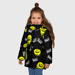 Куртка зимняя для девочки SMILE smile граффити, цвет: 3D-черный — фото 2