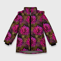 Зимняя куртка для девочки Полевые цветы паттерн