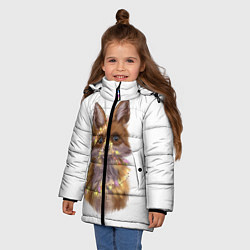 Куртка зимняя для девочки Fox with a garland, цвет: 3D-светло-серый — фото 2