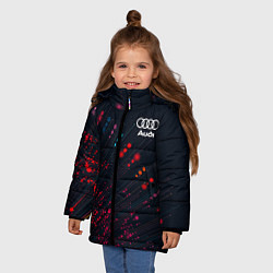 Куртка зимняя для девочки Audi капли красок, цвет: 3D-черный — фото 2