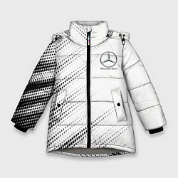 Куртка зимняя для девочки Mercedes-Benz - White, цвет: 3D-светло-серый