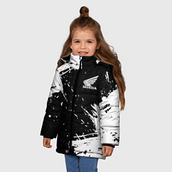 Куртка зимняя для девочки Honda Брызги Красок, цвет: 3D-светло-серый — фото 2
