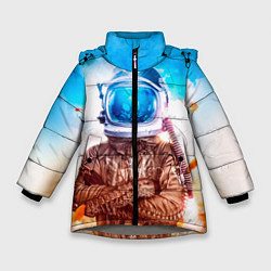 Куртка зимняя для девочки Lets create our own world, цвет: 3D-светло-серый