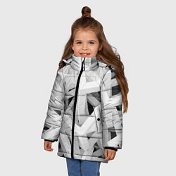 Куртка зимняя для девочки БЕЛЫЙ АРХИТЕКТОР, цвет: 3D-черный — фото 2