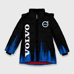 Куртка зимняя для девочки Volvo синий огонь, цвет: 3D-красный