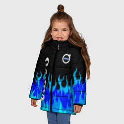Куртка зимняя для девочки Volvo размытый огонь, цвет: 3D-черный — фото 2