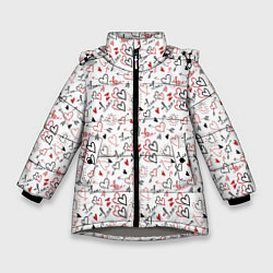 Зимняя куртка для девочки Valentines Pattern
