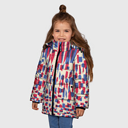 Куртка зимняя для девочки Красно-синие пятна, цвет: 3D-светло-серый — фото 2