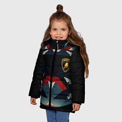 Куртка зимняя для девочки ЛАМБОРГИНИ ТЕКСТУРА, цвет: 3D-светло-серый — фото 2