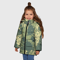 Куртка зимняя для девочки Камуфляж: Брызги красок, цвет: 3D-светло-серый — фото 2