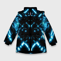 Куртка зимняя для девочки Силуэт электронных систем, цвет: 3D-черный