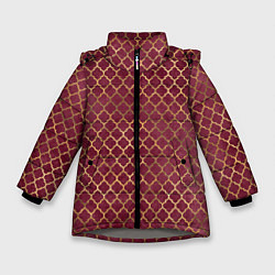 Зимняя куртка для девочки Gold & Red pattern