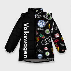 Куртка зимняя для девочки Volkswagen Group Half Pattern, цвет: 3D-светло-серый