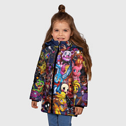Куртка зимняя для девочки Cute Fnaf Pattern, цвет: 3D-черный — фото 2