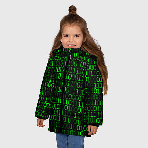 Зимняя куртка для девочки Бинарный Код Binary Code / 3D-Черный – фото 3