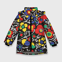 Куртка зимняя для девочки Узор Цветочный сон, цвет: 3D-светло-серый