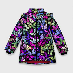 Зимняя куртка для девочки Витражные бабочки