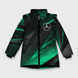 Куртка зимняя для девочки MERCEDES-BENZ AMG NEON STRIPES PETRONAS, цвет: 3D-черный