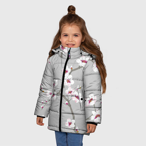 Зимняя куртка для девочки Ранняя весна / 3D-Черный – фото 3