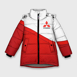 Куртка зимняя для девочки Митсубиси Mitsubishi LOGO, цвет: 3D-светло-серый