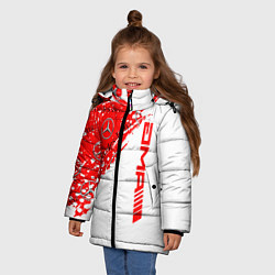 Куртка зимняя для девочки Mercedes amg мерседес амг, цвет: 3D-черный — фото 2