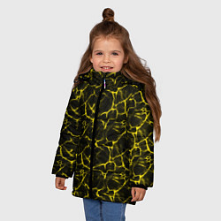 Куртка зимняя для девочки Yellow Ripple Желтая Рябь, цвет: 3D-черный — фото 2