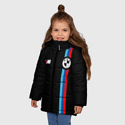 Куртка зимняя для девочки БМВ 3 STRIPE BMW, цвет: 3D-светло-серый — фото 2