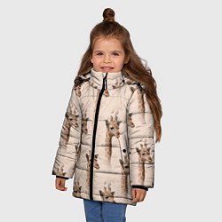Куртка зимняя для девочки Голова жирафа паттерн, цвет: 3D-светло-серый — фото 2
