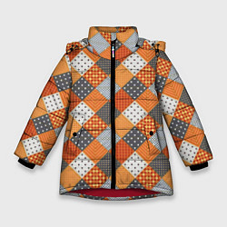 Зимняя куртка для девочки Имитация полотна из лоскутков