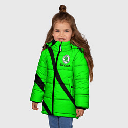 Куртка зимняя для девочки SKODA Логотип, цвет: 3D-красный — фото 2