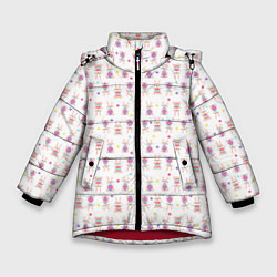 Зимняя куртка для девочки Веселые кролики с пасхальными яйцами