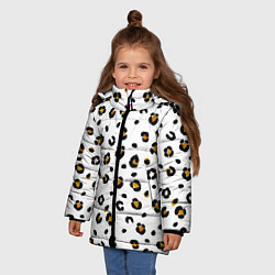 Куртка зимняя для девочки Пятна леопарда leopard spots, цвет: 3D-черный — фото 2