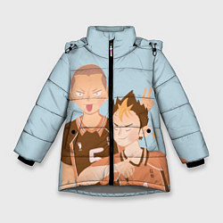 Куртка зимняя для девочки Рюноскэ и Ю, цвет: 3D-светло-серый