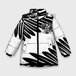 Куртка зимняя для девочки ГЕРБ РОССИИ КРЫЛЬЯ СВОБОДЫ, цвет: 3D-черный