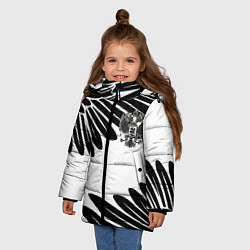 Куртка зимняя для девочки ГЕРБ РОССИИ КРЫЛЬЯ СВОБОДЫ, цвет: 3D-черный — фото 2