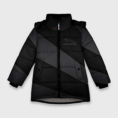 Зимняя куртка для девочки JAGUR ЯГУАР autosport / 3D-Светло-серый – фото 1