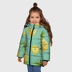 Куртка зимняя для девочки Большие ананасы, цвет: 3D-красный — фото 2